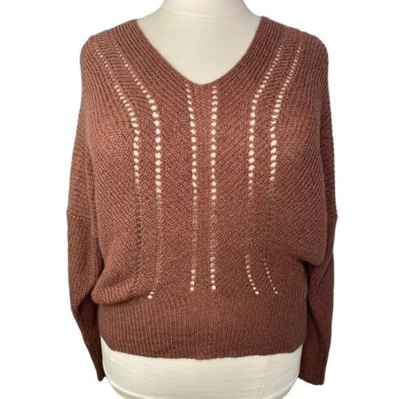 Bluebell Sweaters Bluebell Ladies Light Brown Knit Sweater Cotton